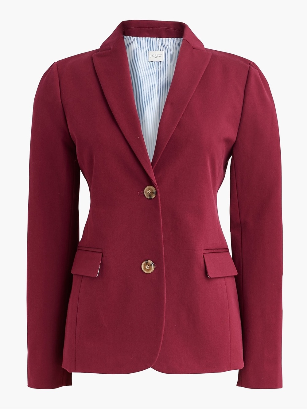 J. Crew Factory NWT Cotton Blend Two Button Blazer Burgundy 14